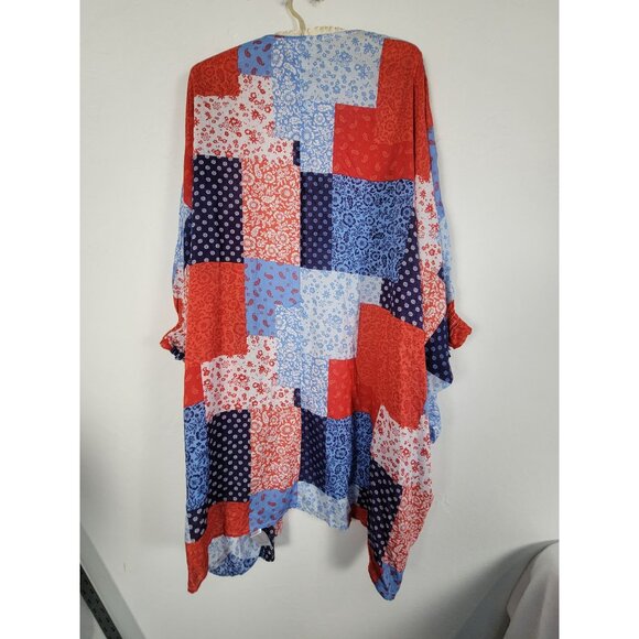 Ariat Womens Multicolor Patchwork Kimono Cover-Up One Size Lightweight New - Picture 2 of 10